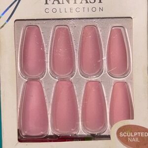 Kiss Gel Fantasy Collection Sculpted Nail Long Length Pink Press On Nails